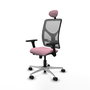 PIQUERAS Y CRESPO Silla de oficina Motilla con mecanismo Sincro/Traslack, Rosa y Gris