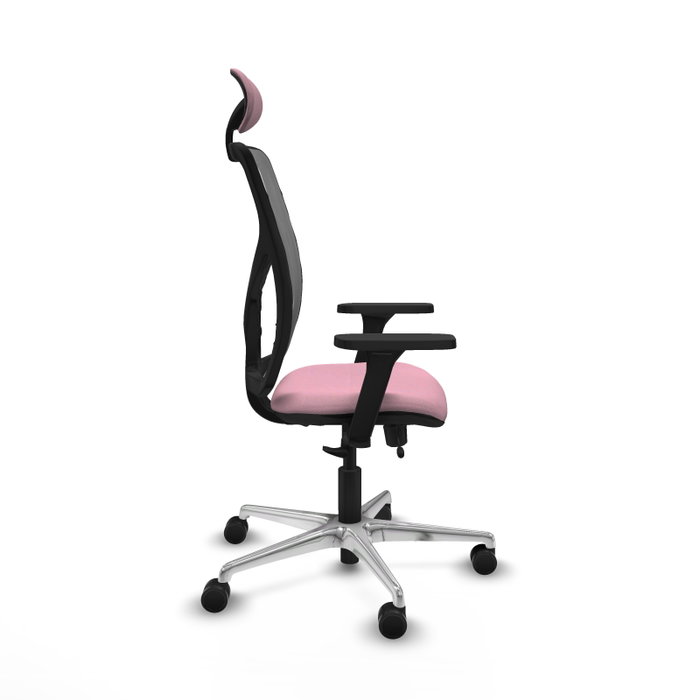 PIQUERAS Y CRESPO Silla de oficina Motilla con mecanismo Sincro/Traslack, Rosa y Gris