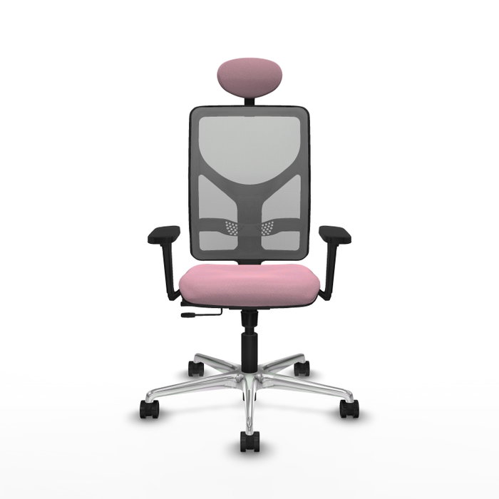PIQUERAS Y CRESPO Silla de oficina Motilla con mecanismo Sincro/Traslack, Rosa y Gris