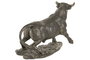 DKD Home Decor Figura de Toro en Resina Acabado Bronce Envejecido