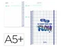 Liderpapel Agenda Escolar 2026-2027 Fantasy E - Día Página A5+ Espiral, Interior Bilingüe (Español/Inglés) con Gomilla, Papel FSC 80g, Incluye Pegatinas