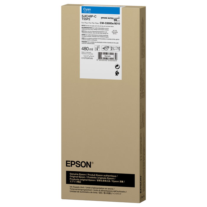 Epson SJIC48P-C Cartucho de Tinta Cian 480 ml Epson SJIC48P-C Cartucho de Tinta Cian 480 ml