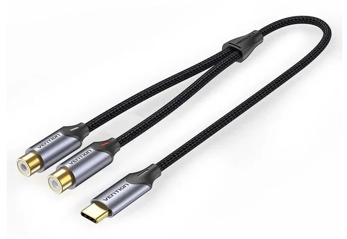 Vention Cable Conversor USB-C Macho a 2 RCA Hembra 50cm Gris BGVHD Vention Cable Conversor USB-C Macho a 2 RCA Hembra 50cm Gris BGVHD
