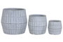 DKD Home Decor Set de 3 Maceteros de Magnesia y Fibra de Vidrio Gris 50x50x50 cm