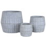 DKD Home Decor Set de 3 Maceteros de Magnesia y Fibra de Vidrio Gris 50x50x50 cm