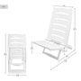 Aktive Silla de playa plegable baja color blanco