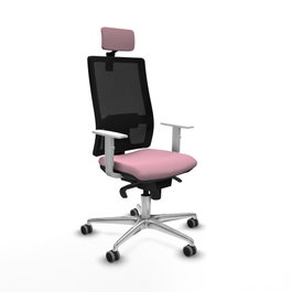 PIQUERAS Y CRESPO Silla de oficina Horna Rosa con Malla Negra