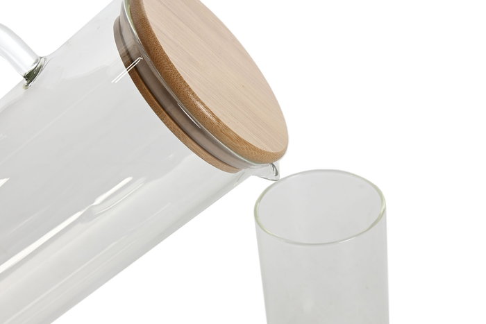 DKD Home Decor Vaso Transparente Borosilicato Bambú Set de 5 piezas 210ml 8 x 9.6 x 8 cm DKD Home Decor Vaso Transparente Borosilicato Bambú Set de 5 piezas 210ml 8 x 9.6 x 8 cm