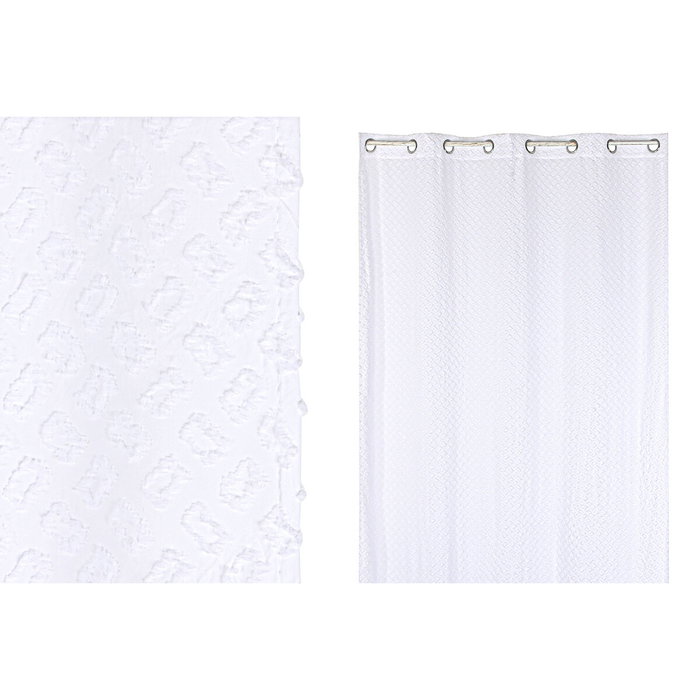 DKD Home Decor Cortina de Poliéster con Bordado Blanco 140x260 cm DKD Home Decor Cortina de Poliéster con Bordado Blanco 140x260 cm