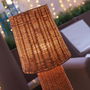 New Garden Lámpara de pie Lola 110 Nature, hecha a mano con fibras naturales trenzadas, IP54 para exterior/interior, cable de yute 3.5m, E27, Ø25x109 cm