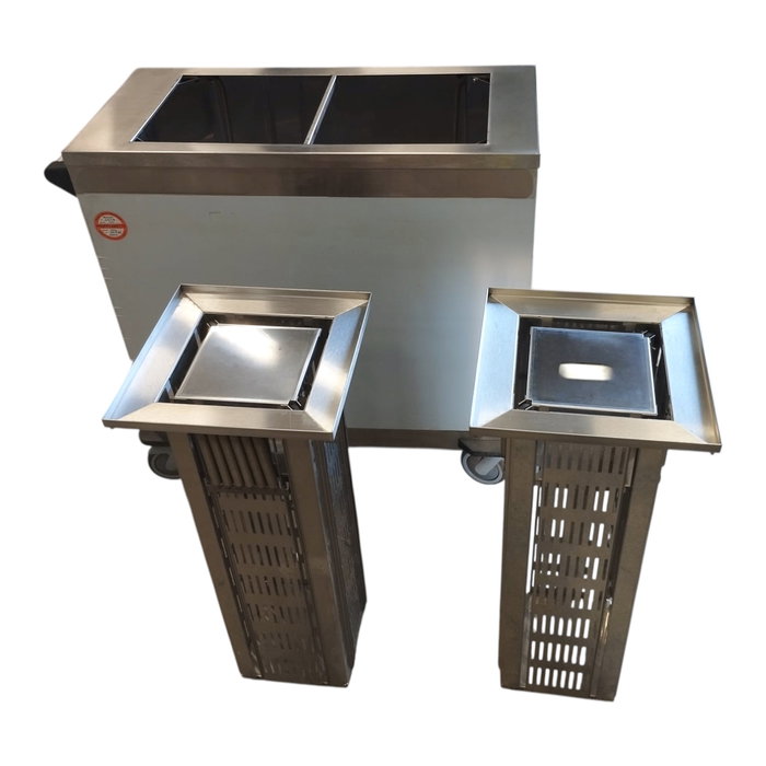 Rieber Carro Dispensador REH-2/222, Almacenaje y Transporte, Acero Inoxidable, 94x48x90 cm