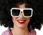 Atosa Gafas de Disfraz Retro Cuadradas Blancas de Pasta