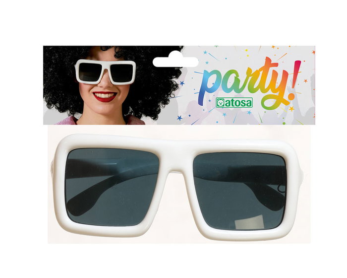 Atosa Gafas de Disfraz Retro Cuadradas Blancas de Pasta Atosa Gafas de Disfraz Retro Cuadradas Blancas de Pasta