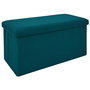 Home Deco Factory Banco Puf Plegable Atom Azul 76x38 cm