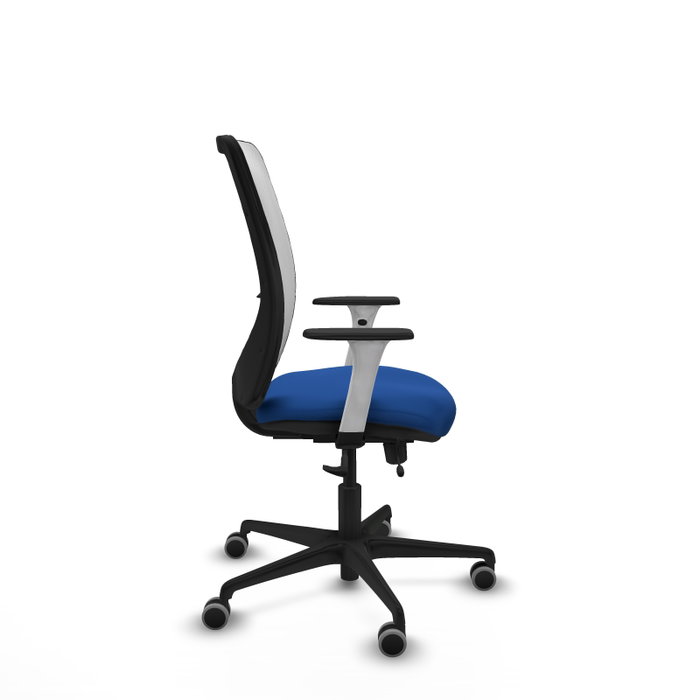 PIQUERAS Y CRESPO Silla de oficina Zulema con mecanismo Sincro/Traslack, Azul y Blanco