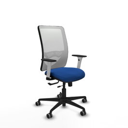 PIQUERAS Y CRESPO Silla de oficina Zulema con mecanismo Sincro/Traslack, Azul y Blanco