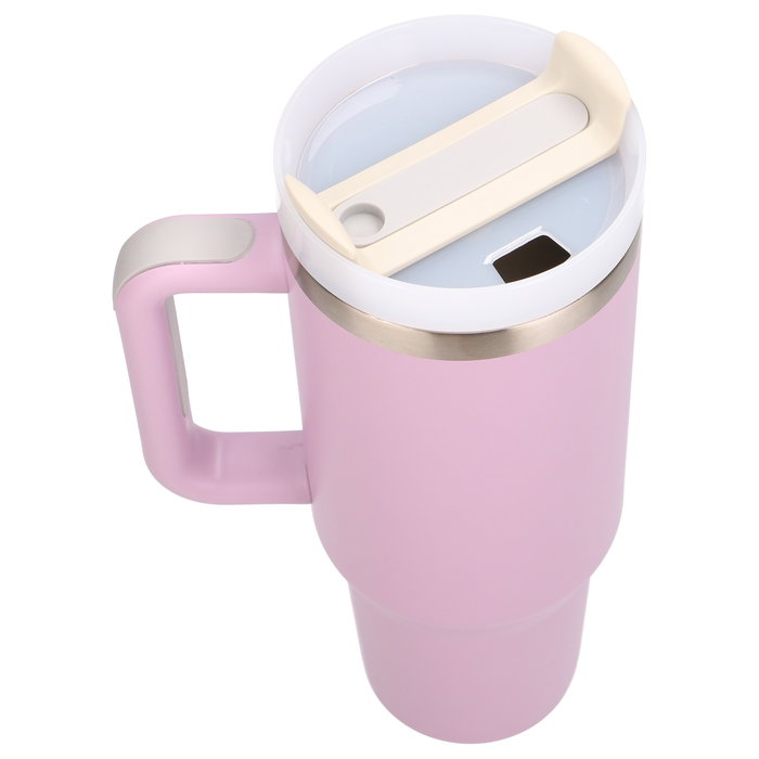Extralink Black Forest Vaso Térmico de 1200 ml con Asa y Pajita, Rosa em polvo
