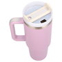 Extralink Black Forest Vaso Térmico de 1200 ml con Asa y Pajita, Rosa em polvo