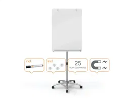 Nobo Pizarra de Conferencia Móvil Magnética Blanca Brillante Lacada 700x1850x745 mm