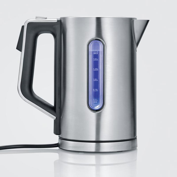 SEVERIN WK 3418 Hervidor de Agua 1.5L 3kW Acero Inoxidable Cepillado Plata/Negro
