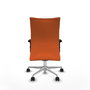 PIQUERAS Y CRESPO Silla Albacete confidente con mecanismo Sincro, Tela Naranja, Base Aluminio, Brazos 2D