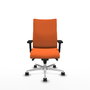 PIQUERAS Y CRESPO Silla Albacete confidente con mecanismo Sincro, Tela Naranja, Base Aluminio, Brazos 2D