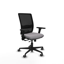 PIQUERAS Y CRESPO Silla de oficina Haches con mecanismo Sincro/Traslack, Gris y Negro