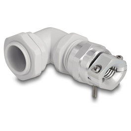 DeLOCK Prensaestopas con alivio de tensión y protección contra la flexión 90° PG16 Gris