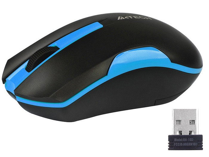 A4Tech G3-200N-1 V-Track Ratón Inalámbrico Negro-Azul A4Tech G3-200N-1 V-Track Ratón Inalámbrico Negro-Azul