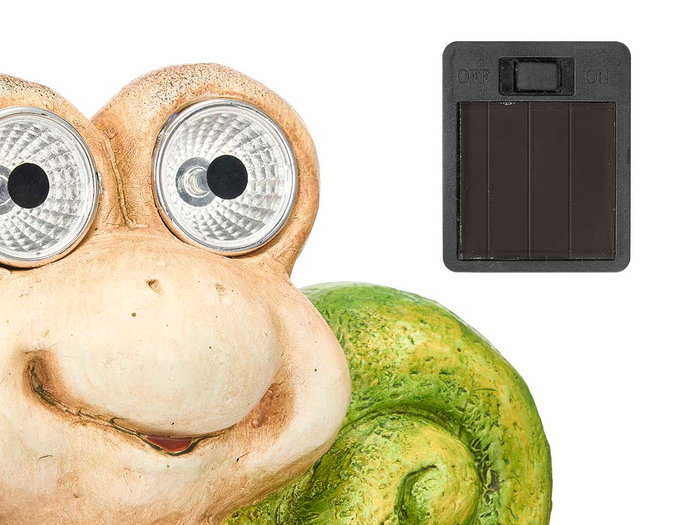 Ibergarden Figura Solar de Caracol de Cerámica Surtidos 19x15.5x9 cm, Colores Aleatorios Beige, Verde, Gris - Decoración de Jardín (Set de 12)