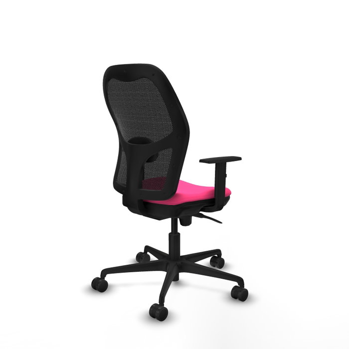 PIQUERAS Y CRESPO Silla de oficina Jorquera con mecanismo Sincro, Rosa y Negro