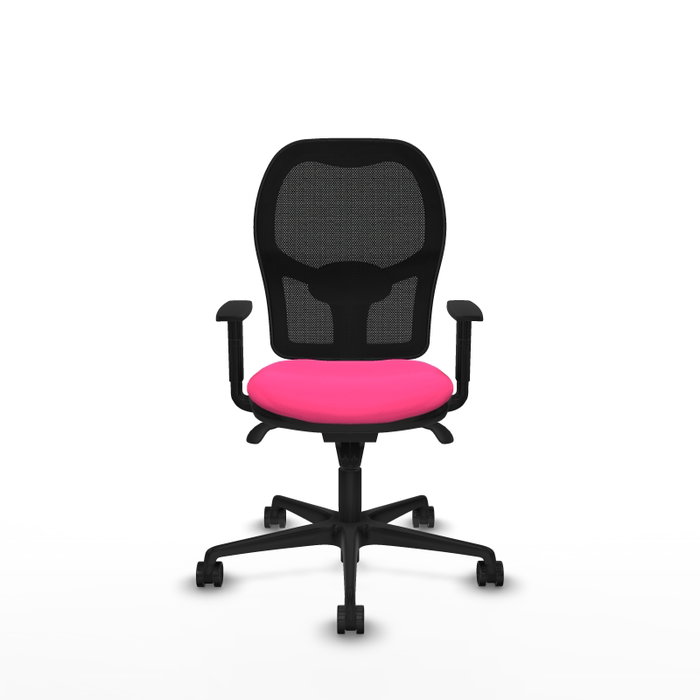PIQUERAS Y CRESPO Silla de oficina Jorquera con mecanismo Sincro, Rosa y Negro