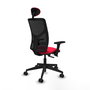 PIQUERAS Y CRESPO Silla de oficina Motilla con mecanismo Sincro/Traslack, Rojo y Negro