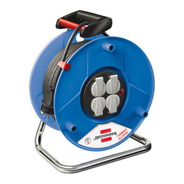 Brennenstuhl Garant Indoor Carrete de cable, 4 tomas, 25 metros, azul