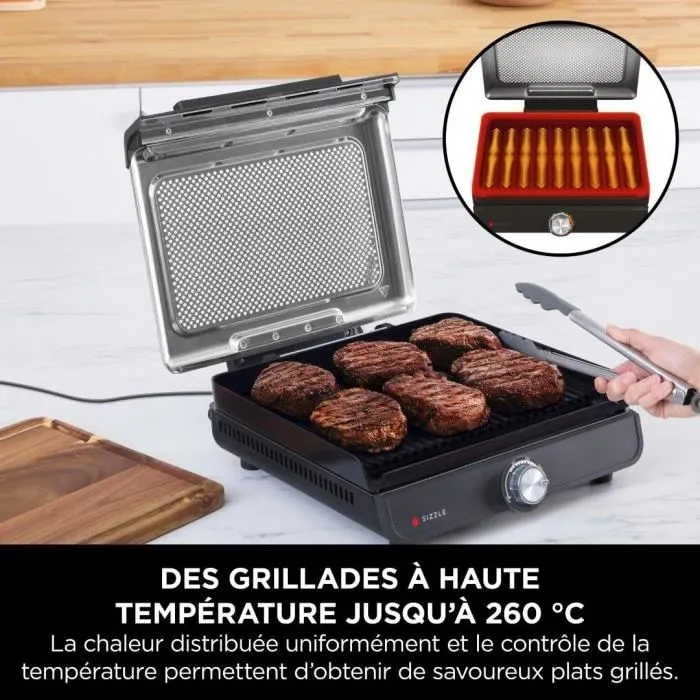 Ninja GR101EU Sizzle Parrilla y Plancha de Interior Negra Ninja GR101EU Sizzle Parrilla y Plancha de Interior Negra