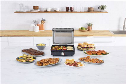 Ninja GR101EU Parrilla y Plancha de Interior Versátil para 4-5 personas con Temperatura Controlada hasta 260°C y Superficie Antiadherente