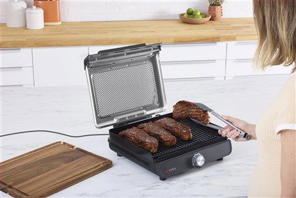 Ninja GR101EU Parrilla y Plancha de Interior Versátil para 4-5 personas con Temperatura Controlada hasta 260°C y Superficie Antiadherente