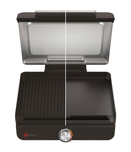 Ninja GR101EU Parrilla y Plancha de Interior Versátil para 4-5 personas con Temperatura Controlada hasta 260°C y Superficie Antiadherente