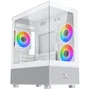 Xigmatek Alphard M Arctic AAAQN40395 - Caja de PC Minitorre Formato M-ATX, Blanco, 4 Ventiladores A-RGB 120 mm, sin Fuente
