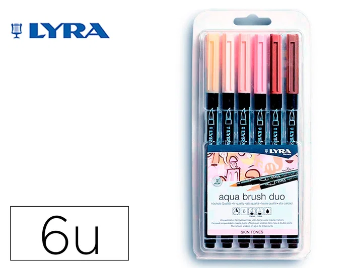 LYRA Aqua Brush Duo Skin Tone Estuche de 6 unidades LYRA Aqua Brush Duo Skin Tone Estuche de 6 unidades
