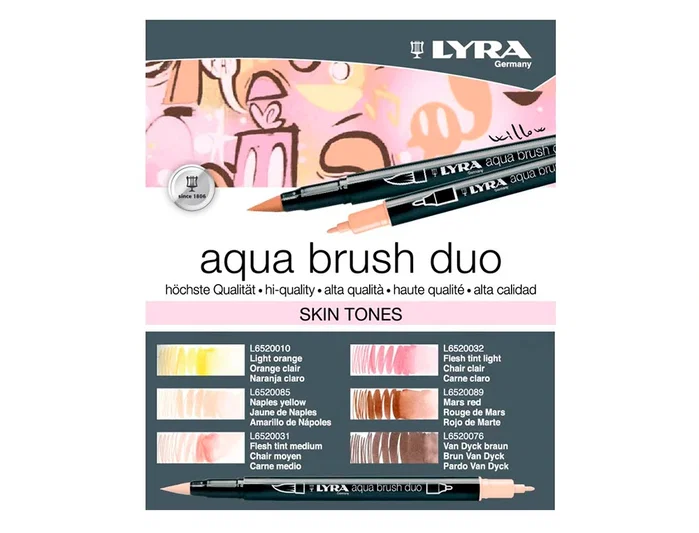 LYRA Aqua Brush Duo Skin Tone Estuche de 6 unidades LYRA Aqua Brush Duo Skin Tone Estuche de 6 unidades
