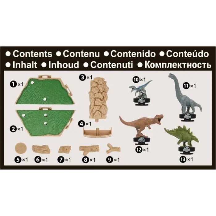 Epoch Games Juego de Equilibrio Jurassic World Island Quake - Juego de Acción y Habilidad con 4 Dinosaurios para Niños +4 Años