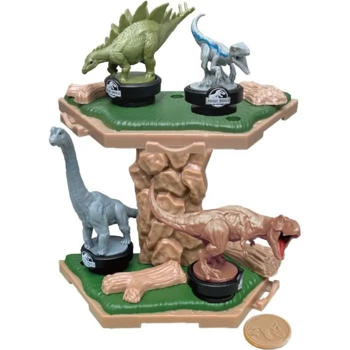 Epoch Games Juego de Equilibrio Jurassic World Island Quake - Juego de Acción y Habilidad con 4 Dinosaurios para Niños +4 Años