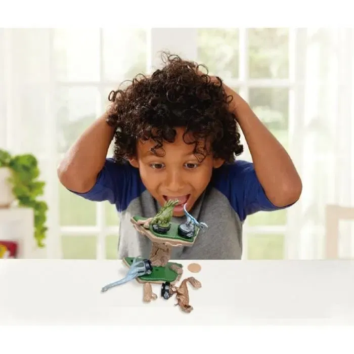 Epoch Games Juego de Equilibrio Jurassic World Island Quake - Juego de Acción y Habilidad con 4 Dinosaurios para Niños +4 Años