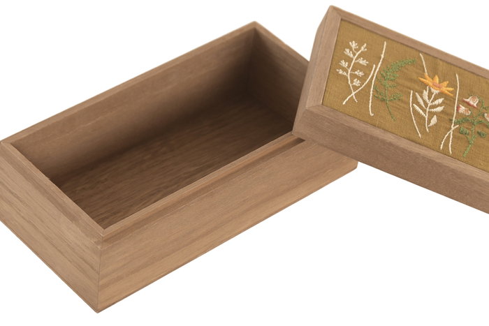 DKD Home Decor Caja de Madera Flores Surtido de 2
