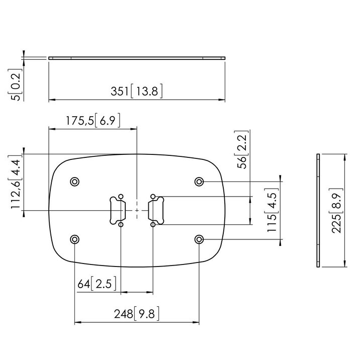 Vogel's PFF 7060 Placa de montaje para suelo Plata