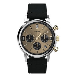 Timex Reloj Marlin TW2W60300A con correa de cuero negra