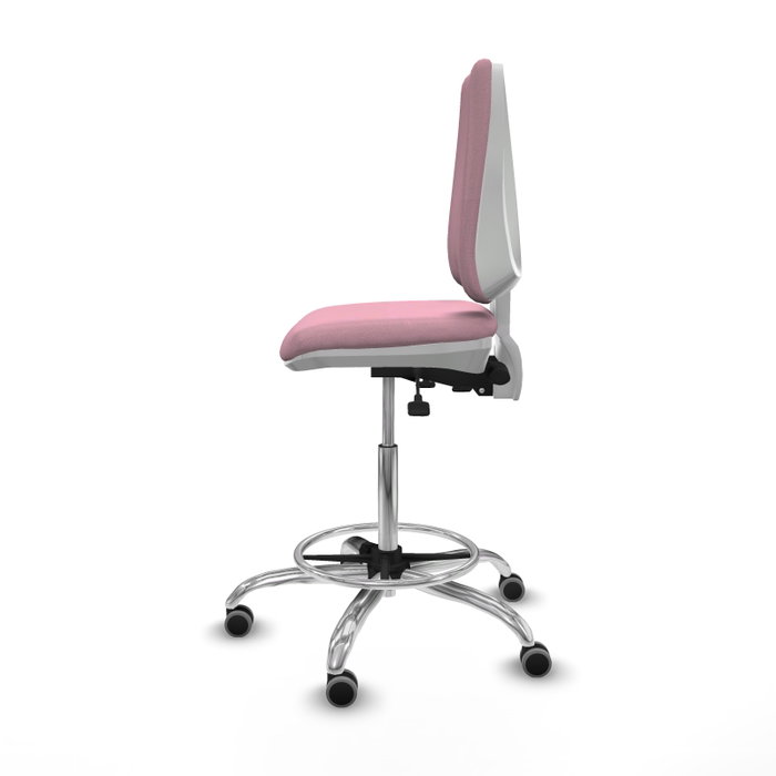 PIQUERAS Y CRESPO Taburete Elche blanco con acabado Bali rosa PIQUERAS Y CRESPO Taburete Elche blanco con acabado Bali rosa