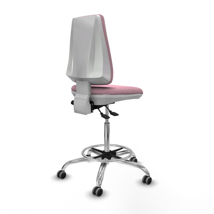 PIQUERAS Y CRESPO Taburete Elche blanco con acabado Bali rosa PIQUERAS Y CRESPO Taburete Elche blanco con acabado Bali rosa