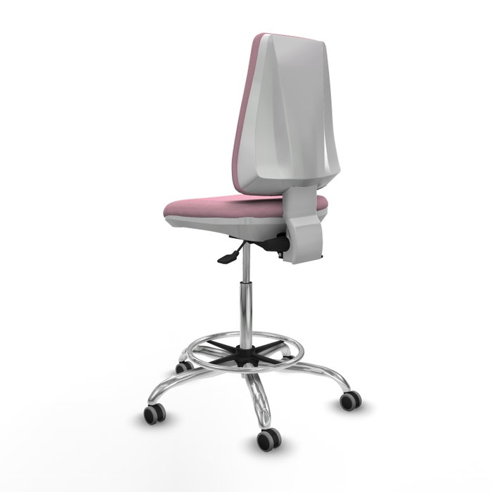 PIQUERAS Y CRESPO Taburete Elche blanco con acabado Bali rosa PIQUERAS Y CRESPO Taburete Elche blanco con acabado Bali rosa